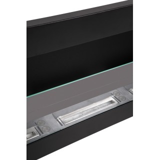 Bio ethanol fireplace black 120cm with glass