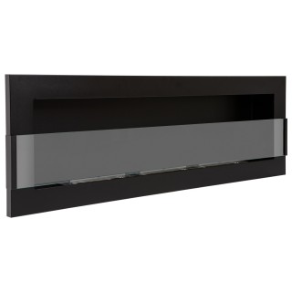 Bio ethanol fireplace black 120cm with glass