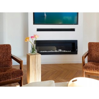 Bio ethanol fireplace black 120cm with glass