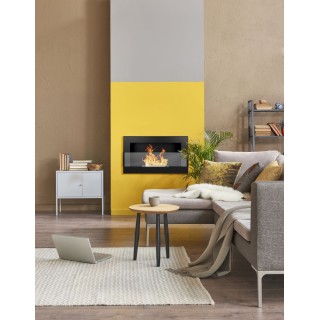 Bio ethanol fireplace black 65cm with glass