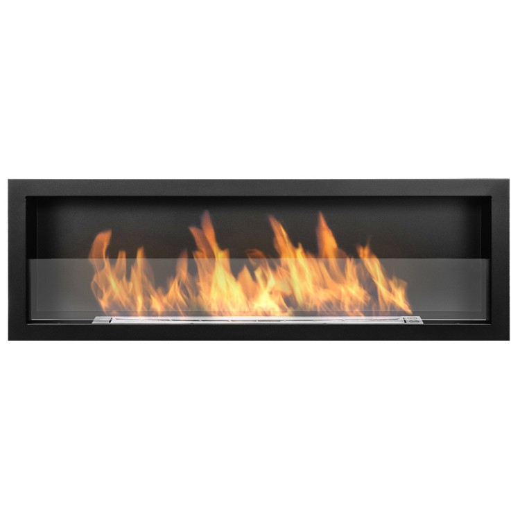 Bioethanol fireplace S-Line 3D black 120cm with glass