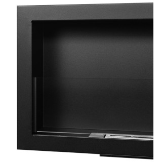 Bioethanol fireplace S-Line 3D black 120cm with glass