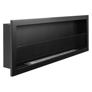 Bioethanol fireplace S-Line 3D black 120cm with glass