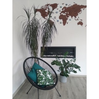 Bioethanol fireplace S-Line 3D black 120cm with glass