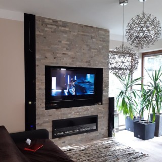 Bioethanol fireplace S-Line 3D black 120cm with glass