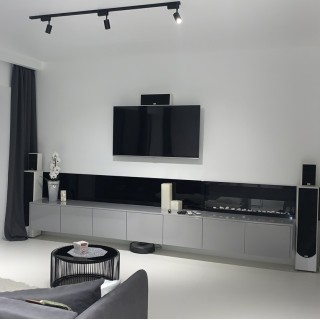 Bioethanol fireplace S-Line 3D black 120cm with glass