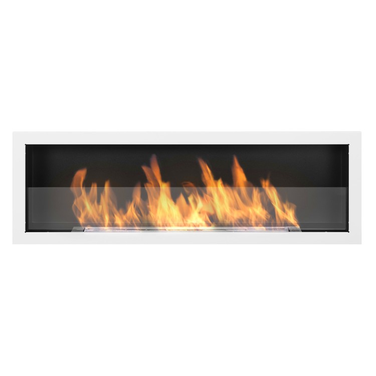 Bioethanol fireplace S-Line 3D white 120cm with glass