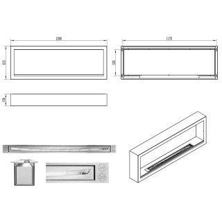 Bio ethanol fireplace S-Line BOX white 120cm