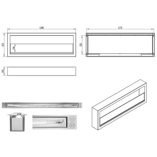 Bio ethanol fireplace S-Line BOX white 120cm glass