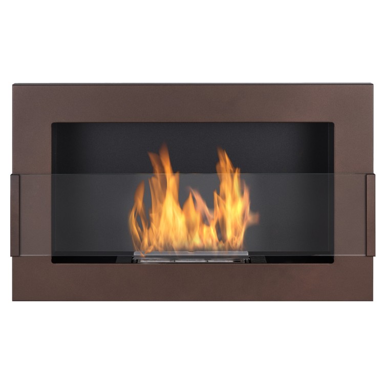 Bioethanol fireplace brown 65cm with glass