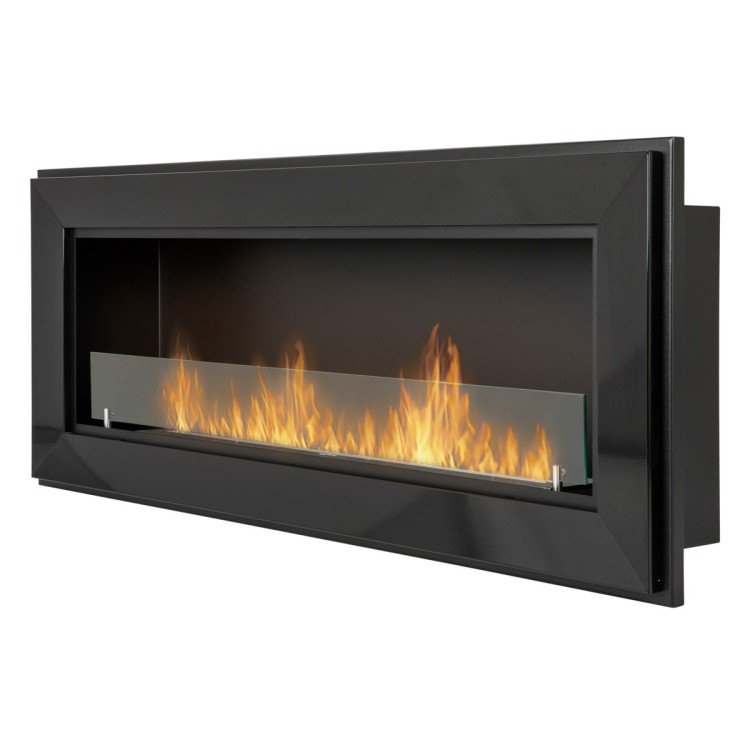 Bioethanol fireplace Frame black 120cm with glass