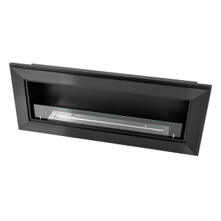 Bioethanol fireplace Frame black 120cm with glass