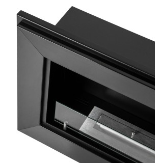 Bioethanol fireplace Frame black 120cm with glass