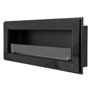 Bioethanol fireplace Frame black 120cm with glass