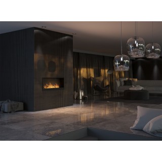 Bioethanol fireplace Inside black 120cm with glass