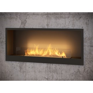 Bioethanol fireplace Inside black 120cm with glass