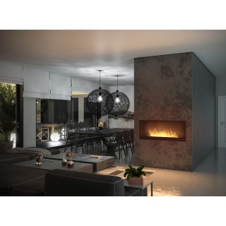 Bioethanol fireplace Inside black 120cm with glass