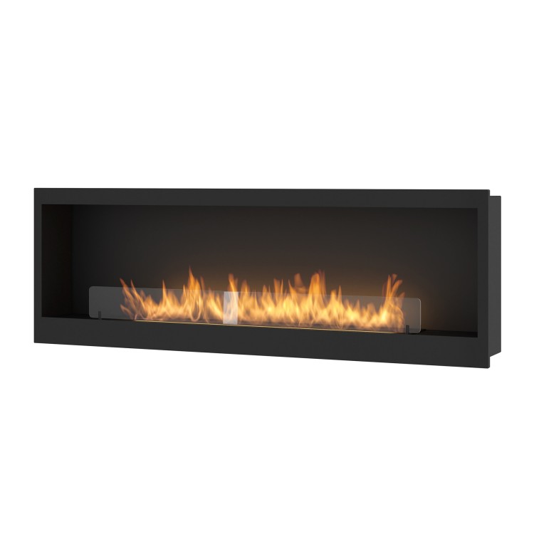 Bioethanol fireplace Inside black 150cm with glass