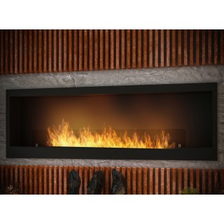 Bioethanol fireplace Inside black 150cm with glass