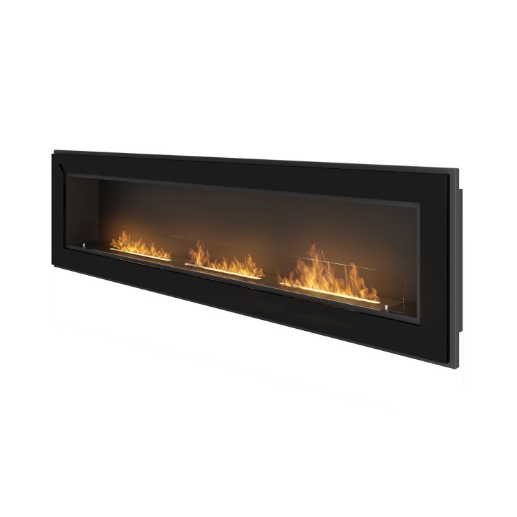 Bioethanol fireplace Frame black 180cm with glass