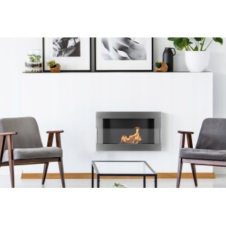 Bioethanol fireplace inox 65cm with glass